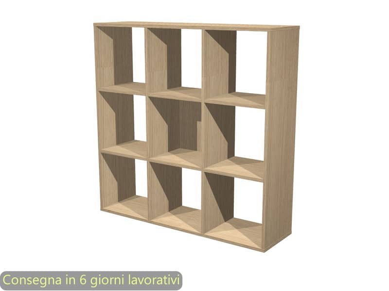 Libreria componibile 9 caselle rovere 104×29,2xH.103,9 cm linea Maxicolor Artexport – 9MaxC/C