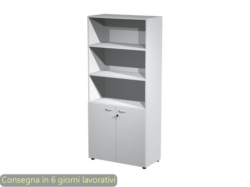 Armadio alto con 2 ante basse grigio in melaminico 90×45,8xH.200 cm – linea componibili 2898 Artexport – AR/ST+AB/9