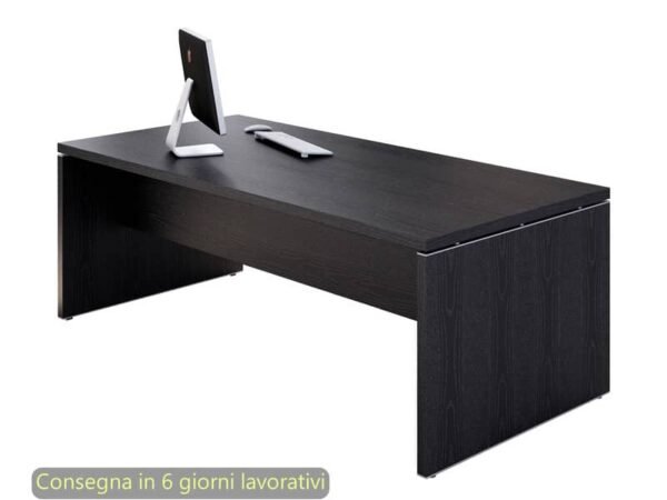 Scrivania direzionale nero venato frassino 210x90x74 cm gamba a pannello in tinta Flora Artexport - 902/8
