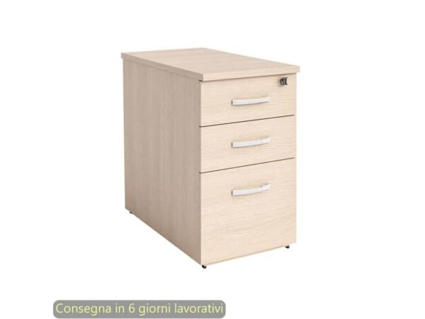 Cassettiera alta rovere 2 cassetti + 1 classificatore 44x80x73 cm complanare alle scrivania - montata - Flex CA80/C