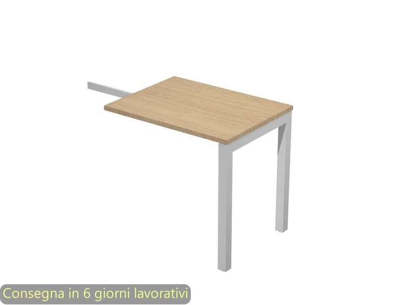 Allungo per scrivania reversibile dx/sx rovere 80x60xH.72,5 cm gamba a ponte in metallo Bridge Artexport SOL/ALL/C-AA