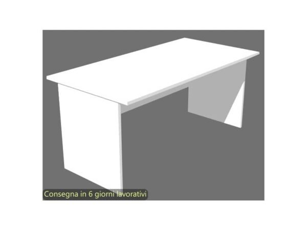 Scrivania piano bianco 160x80xH.72 cm gamba a pannello in melaminico in tinta linea Presto Artexport - 003PAN/3