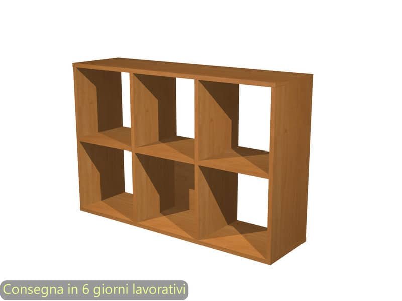 Libreria componibile 6 caselle noce chiaro 104×29,2xH.69,8 cm linea Maxicolor Artexport – 6MaxC/4