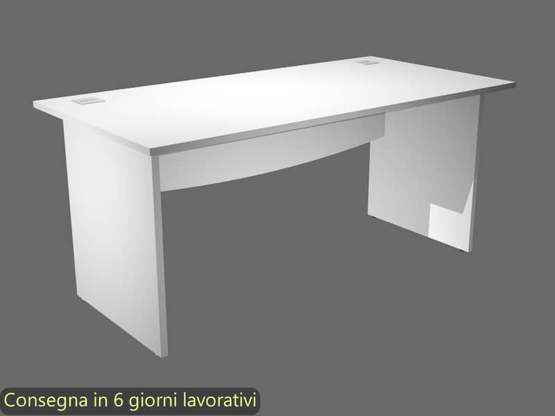 Scrivania piano bianco 140x80xH.73 cm gamba a pannello in melaminico linea Flex Artexport – JPB140/3