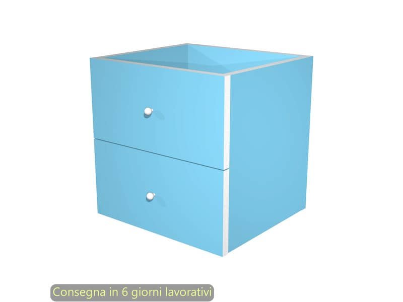 Coppia di cassetti azzurri per libreria componibile Maxicolor Artexport 32,5×28,8×32,5 cm -2C MaxC/A