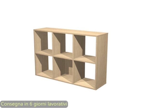 Libreria componibile 6 caselle rovere 104x29,2xH.69,8 cm linea Maxicolor Artexport - 6MaxC/C