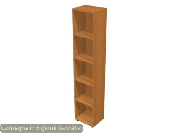 Libreria alta componibile noce chiaro modulo singolo 40x32xH.196 cm linea Protocollo Artexport - LA-L40/4