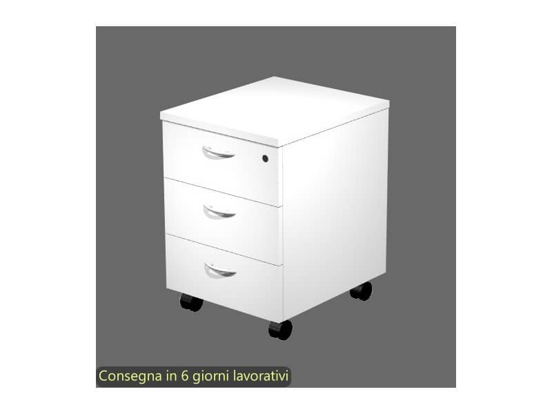 EC – Cassettiera a tre cassetti montata bianco 41,8x52xH.59,5 cm linea Presto Artexport – 60019/3
