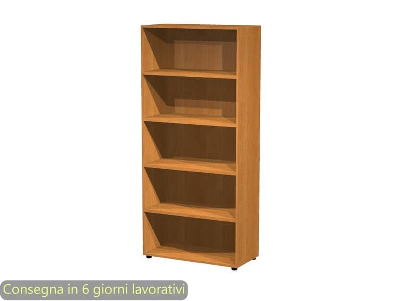 Mobile a giorno alto noce 90x44xH.200 cm 4 ripiani inseribili – linea armadi componibili 2898 Artexport – AR/ST/4
