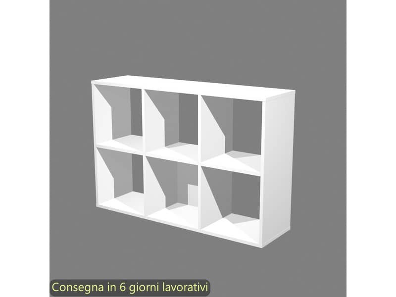 Libreria componibile 6 caselle bianca 104×29,2xH.69,8 cm linea Maxicolor Artexport – 6MaxC/3