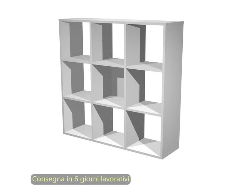 Libreria componibile 9 caselle grigio alluminio 104×29,2xH.103,9 cm linea Maxicolor Artexport – 9MaxC/5