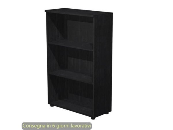 Mobile a giorno medio nero venato frassino 80x35xH.120 cm con 2 ripiani regolabili Presto Artexport - 035/8