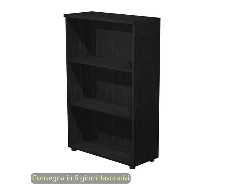 Mobile a giorno medio nero venato frassino 80x35xH.120 cm con 2 ripiani regolabili Presto Artexport – 035/8