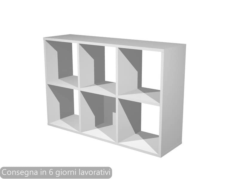 Libreria componibile 6 caselle grigio alluminio -104×29,2xH.69,8 cm  linea Maxicolor Artexport – 6MaxC/5