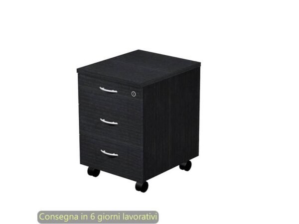 EC - Cassettiera a tre cassetti montata nero venato frassino 41,8x52xH.59,5 cm linea Presto Artexport - 60019/8