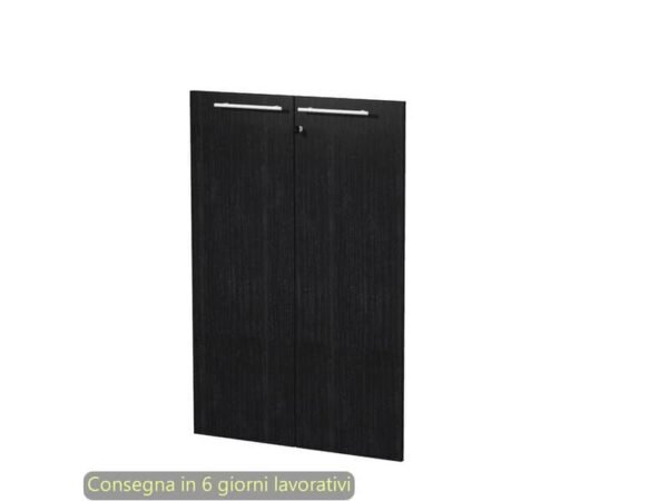 Coppia ante medie nero venato frassino 80x115,4 cm in melaminico con serratura linea Flora Artexport - 91069M/8