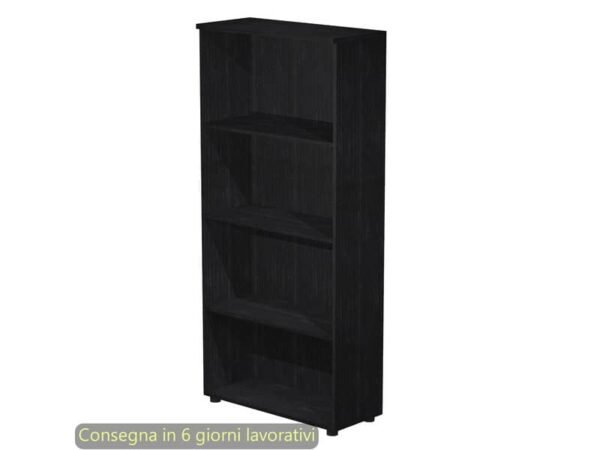 Mobile a giorno alto nero venato frassino 80x35xH.180 cm con 3 ripiani regolabili Presto Artexport - 038-39/8