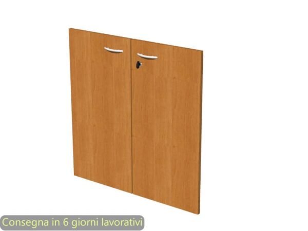 Ante con serratura noce chiaro 80x67 cm in melaminico per mobile basso linea Presto Artexport - 60067M/4