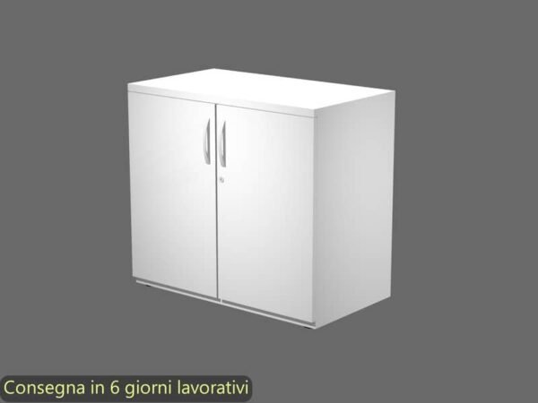 Armadio basso con ante battenti bianco 80x46xH.73 cm in melaminico linea Bridge/Flex Artexport - BB+AB/3