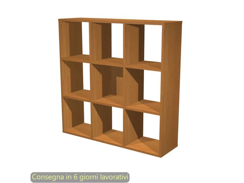 Libreria componibile 9 caselle noce chiaro 104×29,2xH.103,9 cm linea Maxicolor Artexport – 9MaxC/4