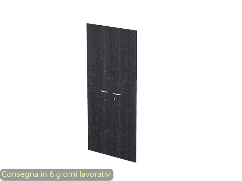 Ante con serratura nero venato frassino 80×175 cm in melaminico per mobile alto linea Presto Artexport – 60075M/8
