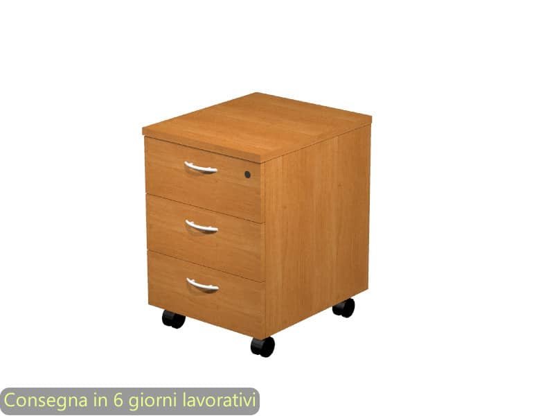 EC – Cassettiera a tre cassetti montata noce chiaro 41,8x52x59,5 cm linea Presto Artexport – 60019/4