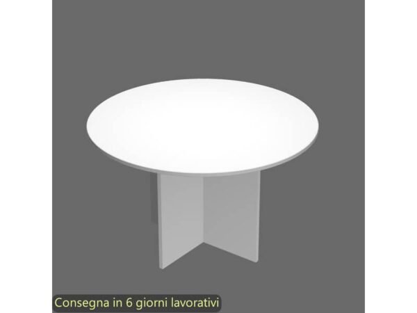 Tavolo riunione rotondo bianco 120xH.72 cm gamba a pannello in melaminico in tinta linea Presto 60121/3