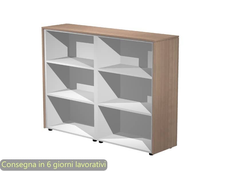Mobile a giorno medio doppio top doppio 163x43xH.119,8 cm top e fianchi grigio alluminio Flora Artexport 935C/K