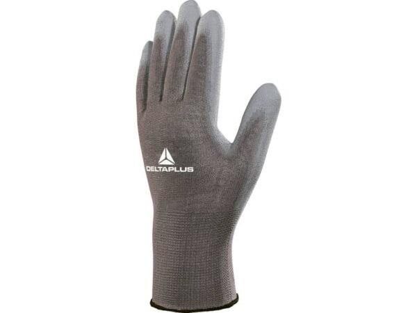 Guanti da lavoro Delta Plus in maglia di poliammide con palmo in poliuretano grigio  taglia 8 - VE702GR08