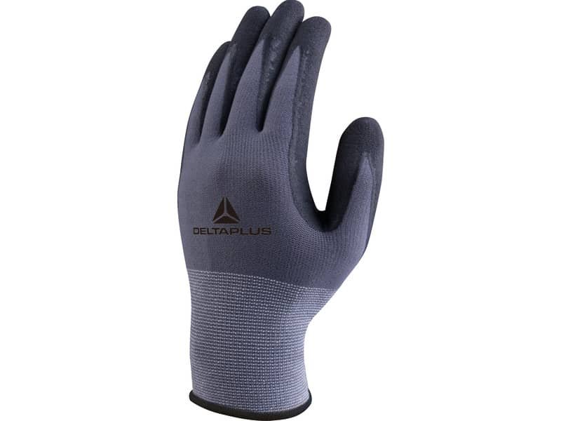 Guanto da lavoro Delta Plus Tricot Poliammide Spandez-Palmo Nitrile/Pu+Spuntoni taglia 8 – VE727NO08