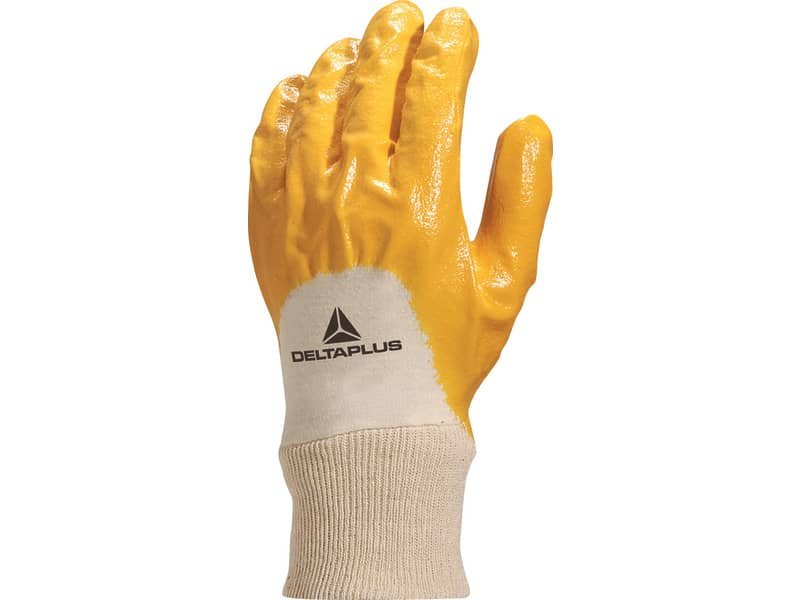 Guanti da lavoro Delta Plus nitrile leggero dorso aerato giallo taglia 7 – NI01507