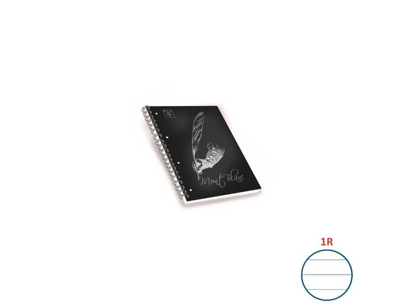 Quaderni spiralati A4 Pigna Mont Blanc Soft Touch assortiti – rigatura 1R – 100 ff – Conf. 5 pezzi – 02306881R