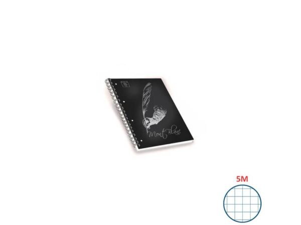 Quaderni spiralati A4 Pigna Mont Blanc Soft Touch assortiti - rigatura 5 mm - 100 ff - Conf. 5 pezzi - 02306885M