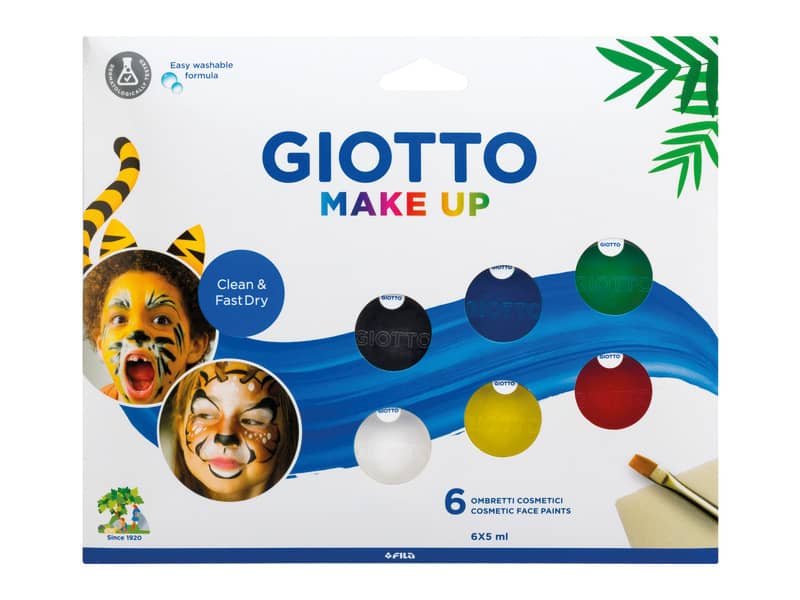 Set di 6 ombretti cosmetici GIOTTO Make Up bianco, rosso, nero, giallo, verde, blu 476200