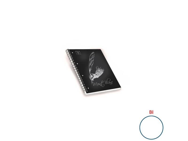 Quaderni spiralati A4 Pigna Mont Blanc Soft Touch assortiti – foglio bianco – 100 ff – Conf. 5 pezzi – 0230688BI