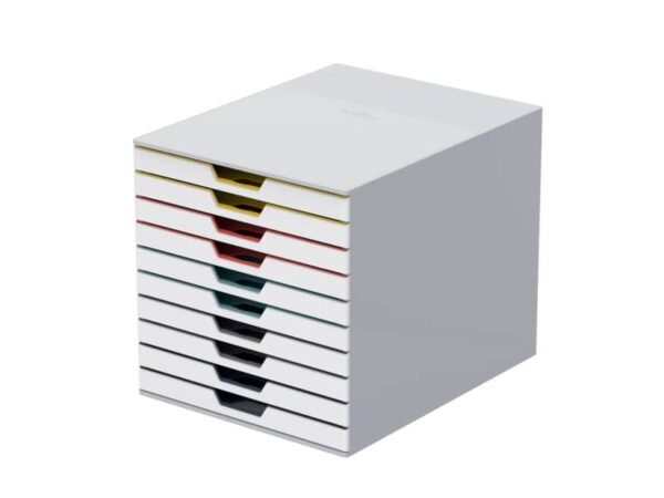 Cassettiera DURABLE Varicolor© 10 cassetti 28x35,6x29,2 cm profili colorati - 63027