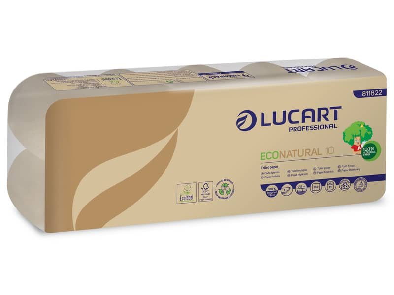 Carta igienica 2 veli Econatural 10 Lucart Avana – 180 strappi Conf. 10 rotoli – 811822B