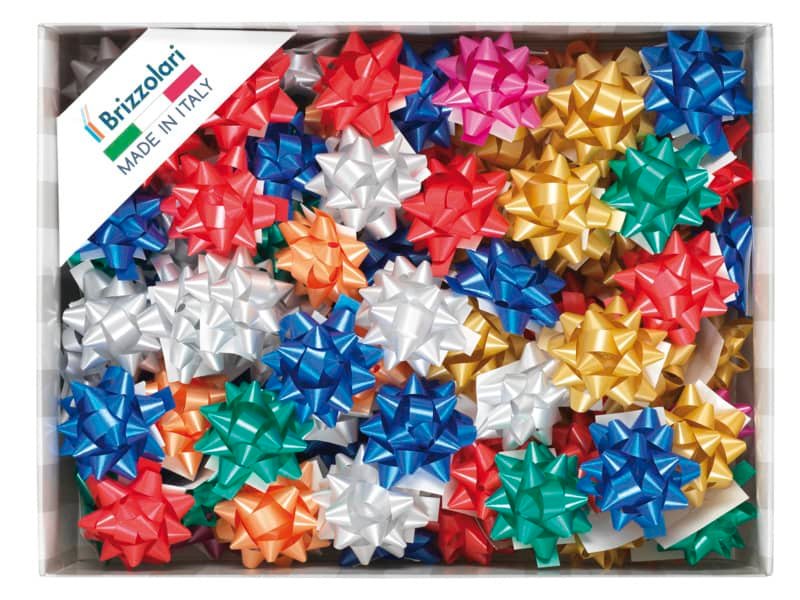 Stelle adesive per pacchi regalo Brizzolari 10 mm  50 mm assortiti opaco conf. 100 – 3000