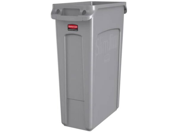 Contenitore rifiuti per differenziata Rubbermaid Slim Jim© con canali di ventilazione 87 L Grigio - FG354060GRAY