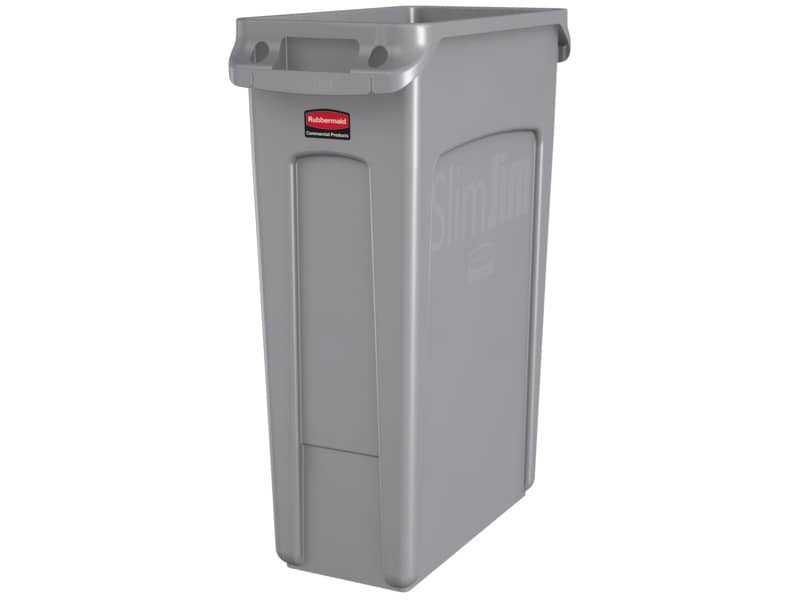 Contenitore rifiuti per differenziata Rubbermaid Slim Jim© con canali di ventilazione 87 L Grigio – FG354060GRAY