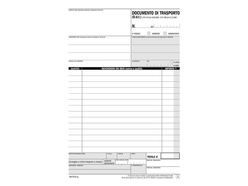Blocco DDT autoricalcanti data ufficio A5 50×2 copie autoricalcanti DU1607CD200
