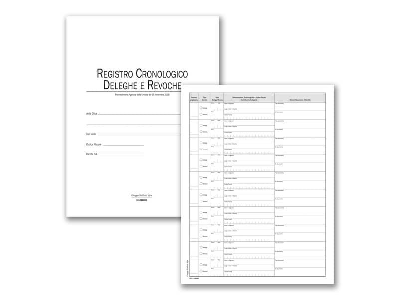 Registro cronologico deleghe/revoche data ufficio 48 pagg. 31×24,5 cm DU351118DR0