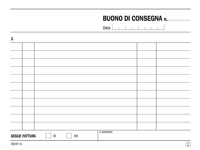 Blocco buoni di consegna data ufficio 11,5×16,5 cm – 50×2 copie autoricalcanti DU161570000