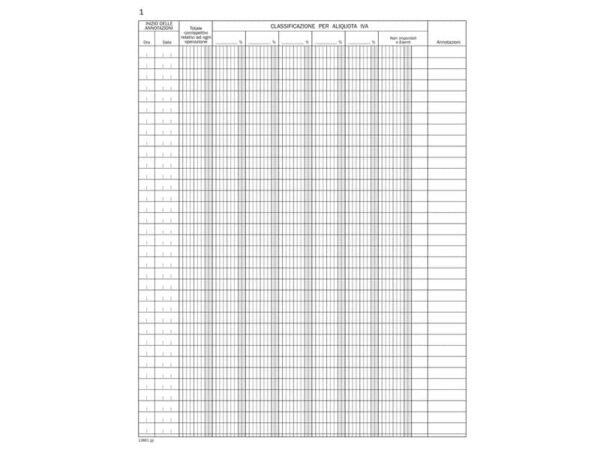 Registro corrispettivi registratori di cassa data ufficio - 48 fogli 31x24,5 cm DU138610000