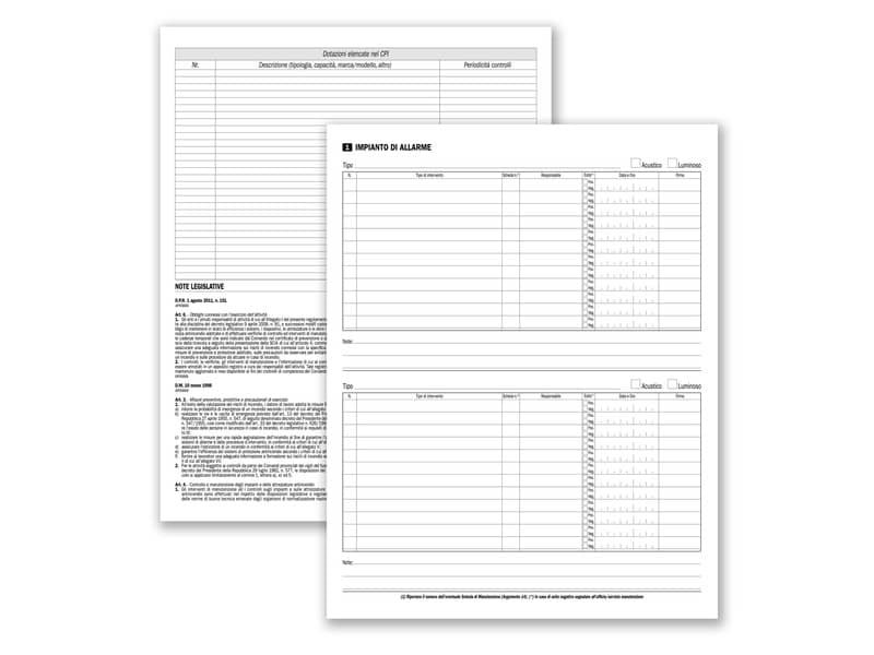 Registro sicurezza prevenzione incendi data ufficio – 48 pagine 31×24,5 cm DU137550000