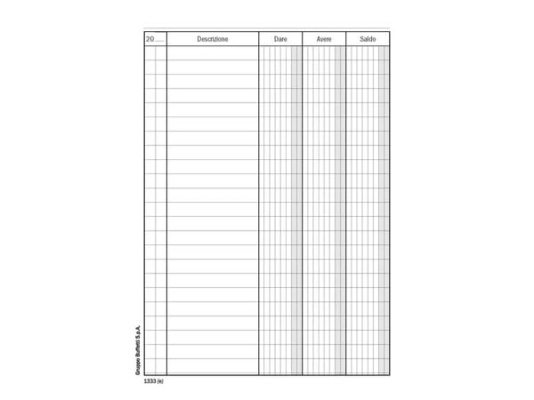 Registro dare-avere-saldo data ufficio 96 pag. 17xH.12 cm DU133300000