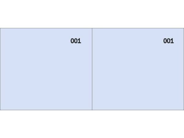 Scontrino colorato a 2 sezioni Data Ufficio blocco 100 copie prenumerate blu - DU160000040