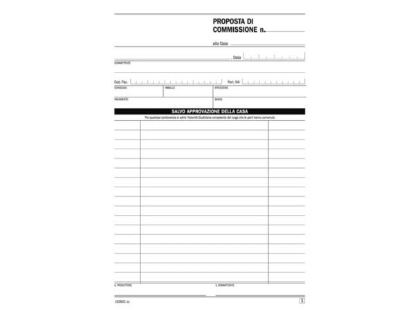 Blocco proposte di commissione Data Ufficio A5 - 50x2 copie autoricalcanti DU16382C000