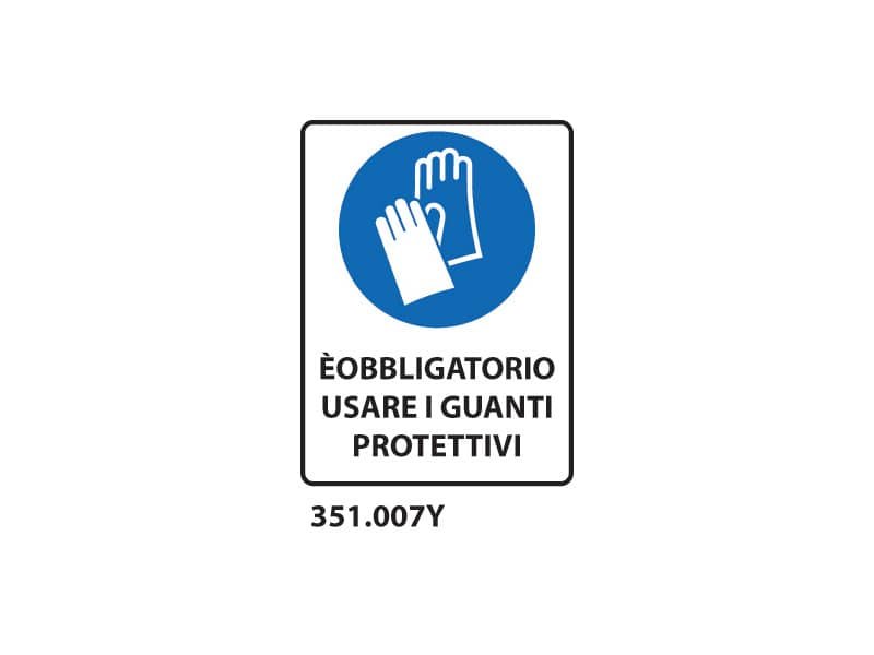 Cartello di obbligo + obbligatorio usare i gua…