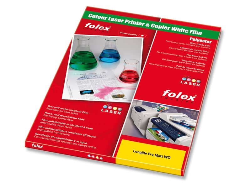 Film antistrappo Folex Longlife Pro Matt WO poliestere bianco opaco 0,115 mm A3 Conf. 50 pezzi – 29738.115.43100